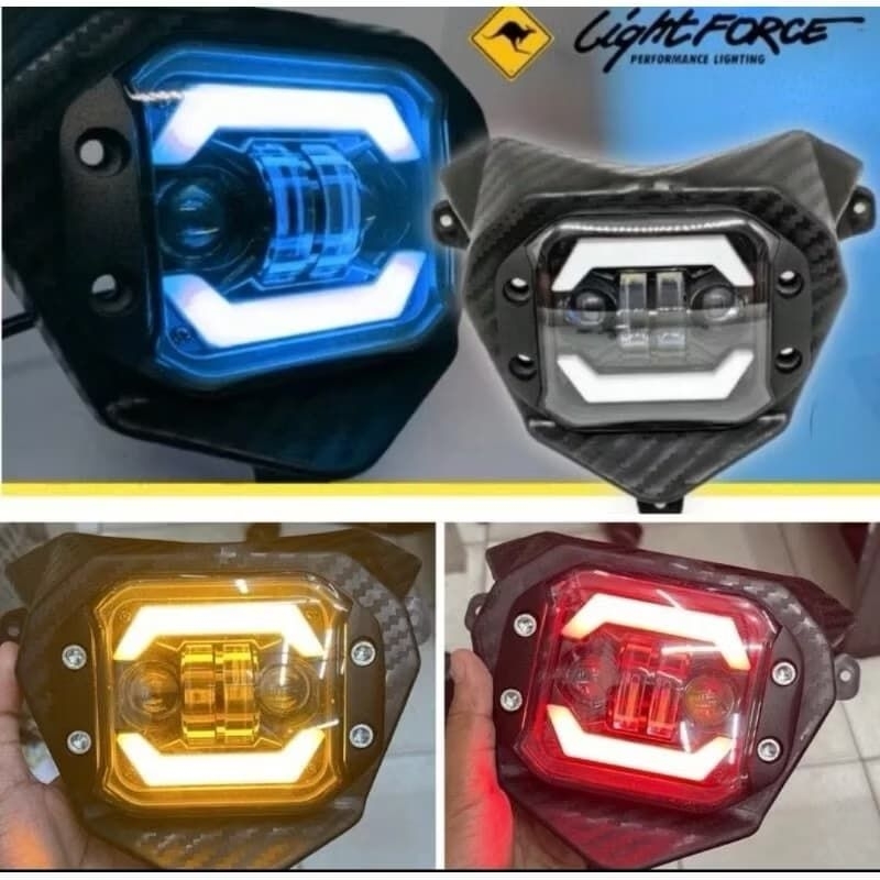 ไฟหน้าสะท้อนแสงกรณีเหล็ก klx crf wr 155 led daymaker plus eyes angel eyes / ไฟหน้า klx bf crf wr 155