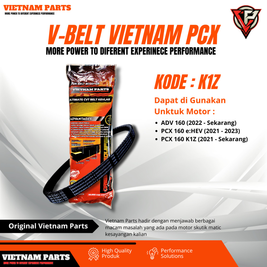 COASTALL V-BELT CODE K1Z VANBEL PCX 160 ADV 160 CODE K1Z V-BELT PCX ADV ORIGINAL VIETNAM PARTS
