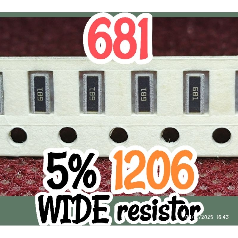 10 ชิ้น Chip WIDE ตัวต้านทาน smd 681 680R 5% ขนาด 1206 3216 (WIDE) 680ohm 680 โอห์ม LTR LTRL series