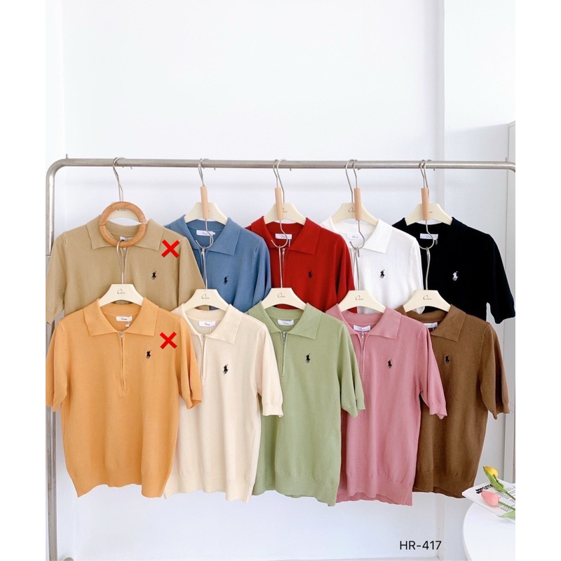 ON-HR417 OUNIE PLO BASIC KNIT ZIPPER TOP BKK