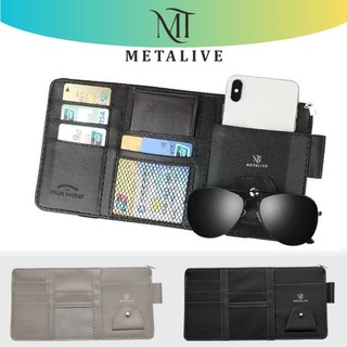 METALIVE Tempat Kartu Sun Visor Ritsleting Card Holder Sunvisor Mobil Klip Kacamata Car Organizer