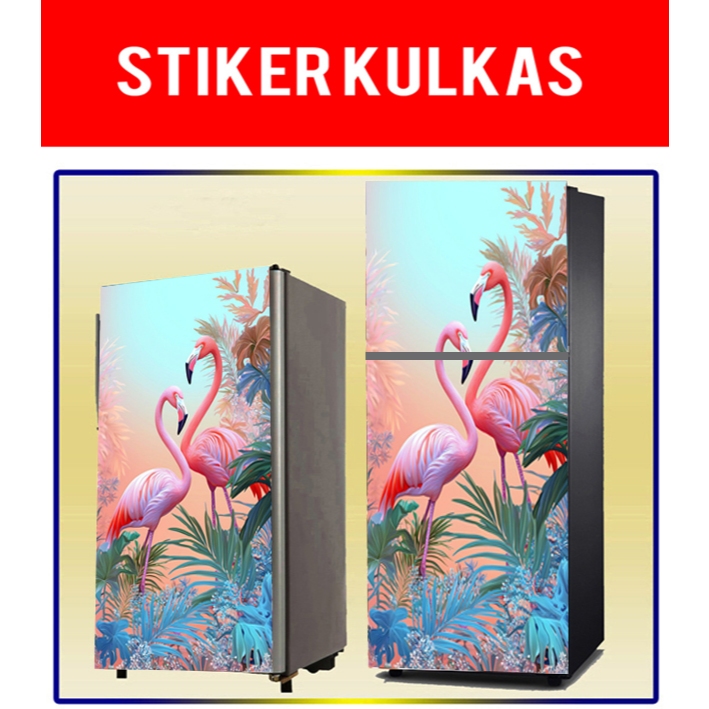 1-DOOR FRIDGE สติ๊กเกอร์, 2-DOOR FRIDGE, FLAMINGO MOTIF FRIDGE WALLPAPER