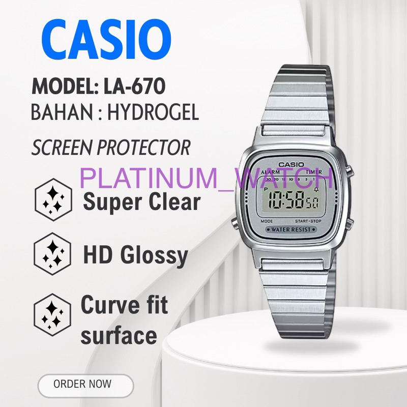 LAYER ANTI-SCRATCH CASIO LA-670WA LA 670WA LA670 LA 670 SCREEN PROTECTOR / GLASS PROTECTOR / HYDROGE