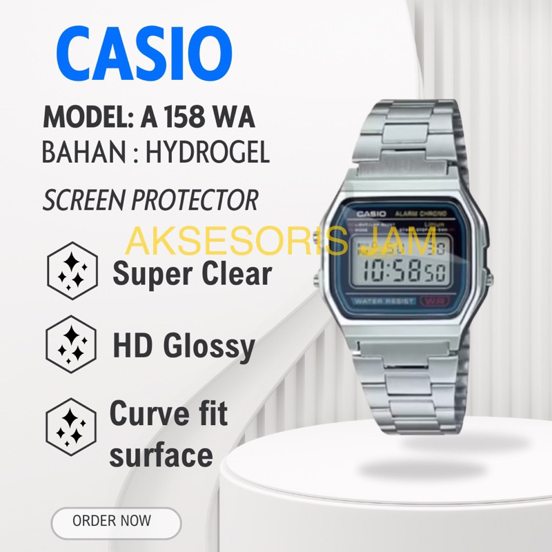LAYAR ANTI-SCRATCH HYDROGEL WATCH CASIO A-158WA A158WA A 158 SCREEN PROTECTOR / GLASS PROTECTOR / HY