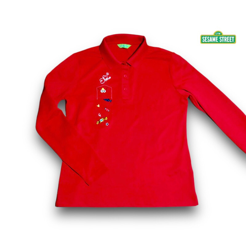 SESAME STREET GOLF เสื้อโปโลแห้งผู้หญิงสีแดง LD 95 Second Preloved