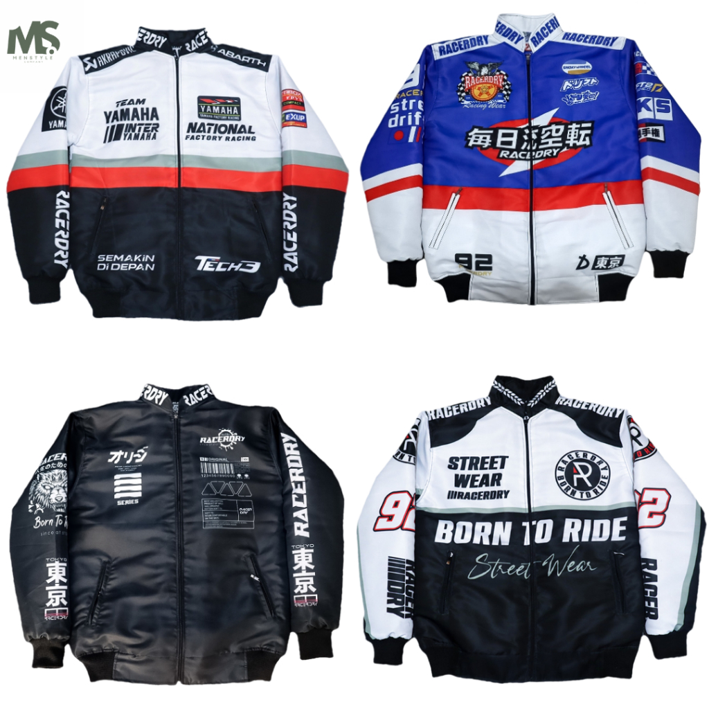 Nascar Jacket Vintage Parachute Waterproof Nascar Jacket Bomber Touring Motorcycle Sunmori ผู้ชายผู้
