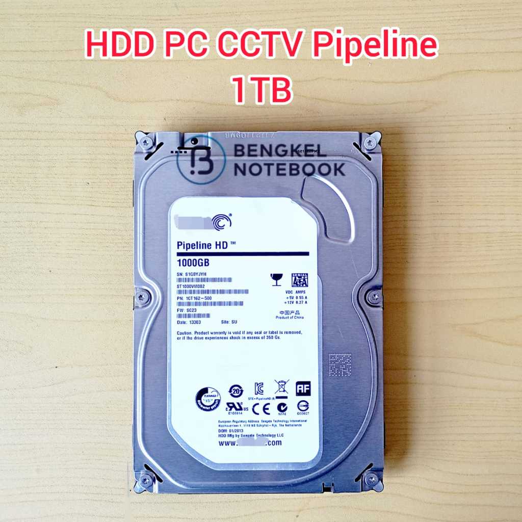 HDD ฮาร์ดดิสก์ PC CCTV PIPELINE 1TB SATA 3.5 Accu ST1000VX005