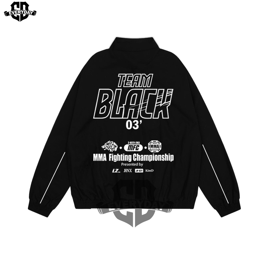 เสื้อผ้า EVRD - วอร์มทีม Black Mma Fighting Championship Manhwa Jinx BL Leazhin Jacket
