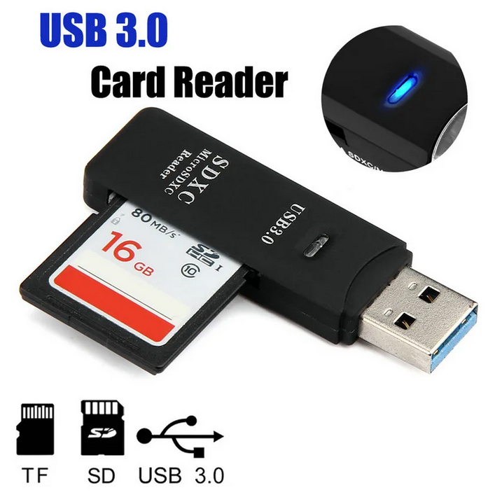 PM77-MOSUNX CARD READER USB 3.0 USB3 SDXC SD CARD MICRO SD MEMORY CAMERA ADAPTER M2, SD, MMC, SDHC, 