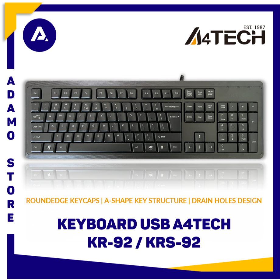 A4Tech KR-92 / KRS-92 คีย์บอร์ดแบบมีสาย Natural-A-Layout