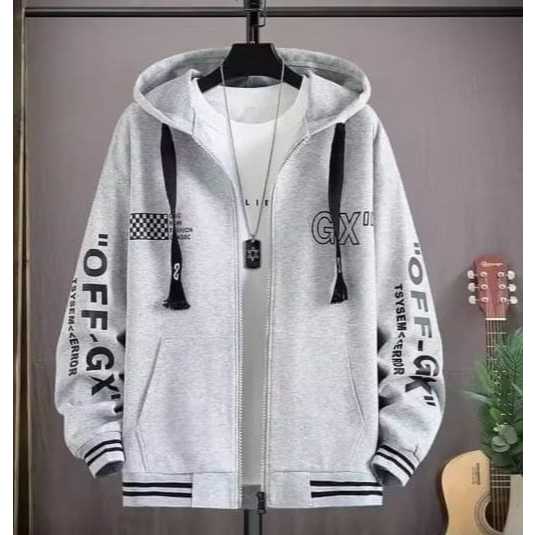 ข้อเสนอที่ดีที่สุด ผู้ชาย OVERSIZED THICK VARSITY JACKET - GX ZIPPER HOODIE JACKET