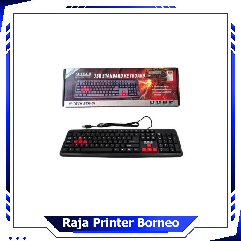 M-Tech STK-01 คีย์บอร์ดมาตรฐาน USB แบบมีสาย Slim STK 01 STK01