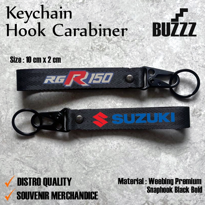 GANTUNGAN RGR KEY - SUZUKI RGR 150 CARABINER - SUZUKI RGR KEY CHAIN - RGR HOOK สายพวงกุญแจสีดํา