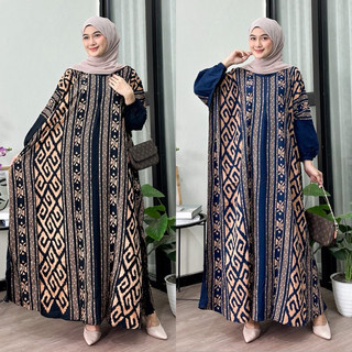 Kaftan Motif Asmat Rayon Premium Ld 170cm Jumbo Nyaman Dipakai Modis Terbaru