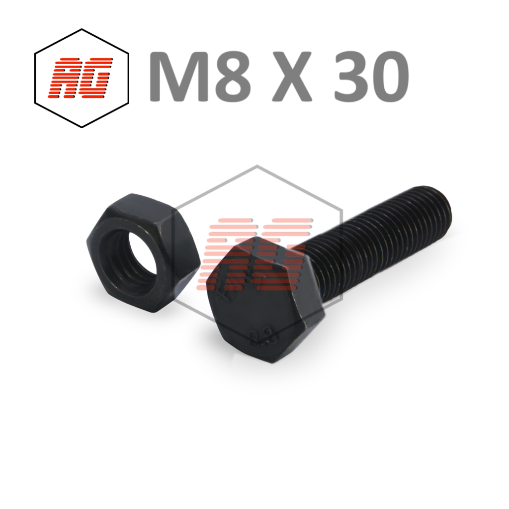 HTB GRADE 8.8 STEEL BOLT + น็อต |8| M8 X 30