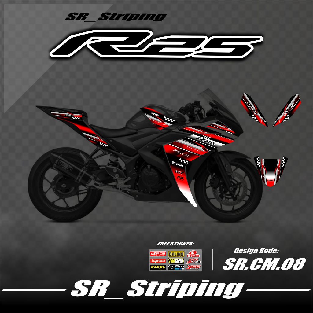 R25 Striping / R25 สติ๊กเกอร์ / R25 Variation (COOL) สติ๊กเกอร์รายชื่อ Variation Yamaha R25 SR.08 รถ