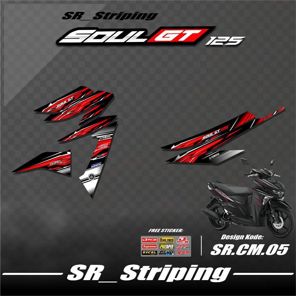 Soul GT 125 Striping / Soul GT 125 สติ๊กเกอร์ / Soul GT 125 สติ๊กเกอร์ Variation Yamaha Soul GT 125 