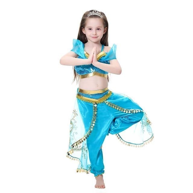 TOKYOBERRY PRINCESS JASMINE BLUE SET PRINCESS ALADIN COSTUME DRESS