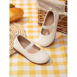 รองเท้าส้นแบนเด็กผู้หญิงสายยางธรรมดา