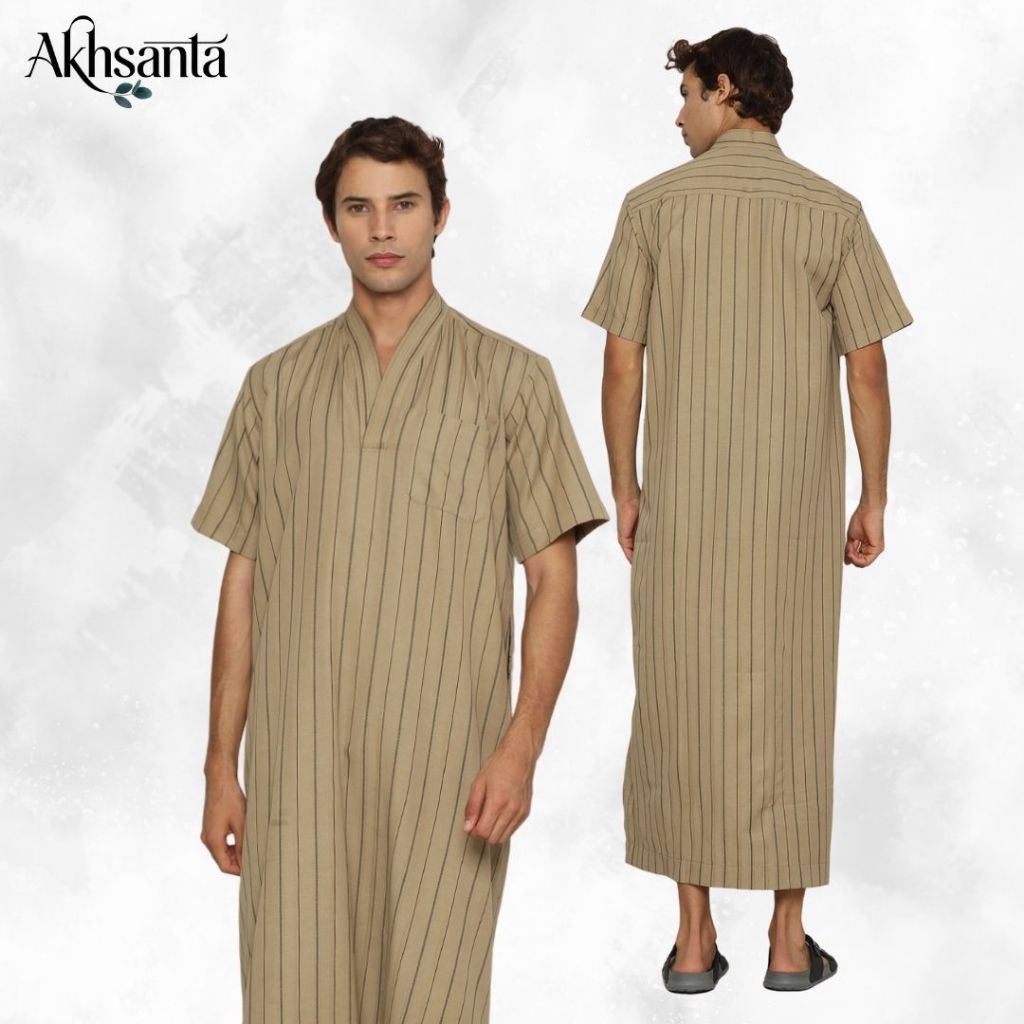 HITAM Premium Short Sleeve Mens Gamis Regular Black Gamis Mens Premium Mens Gamis Tidar New - Akhsan