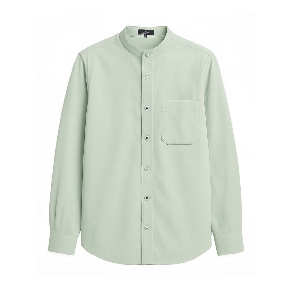 KEMEJA ERBIL - เสื้อเชิ้ตผู้ชายแขนยาวธรรมดา Lido Mint Oxford Combed ดั้งเดิม