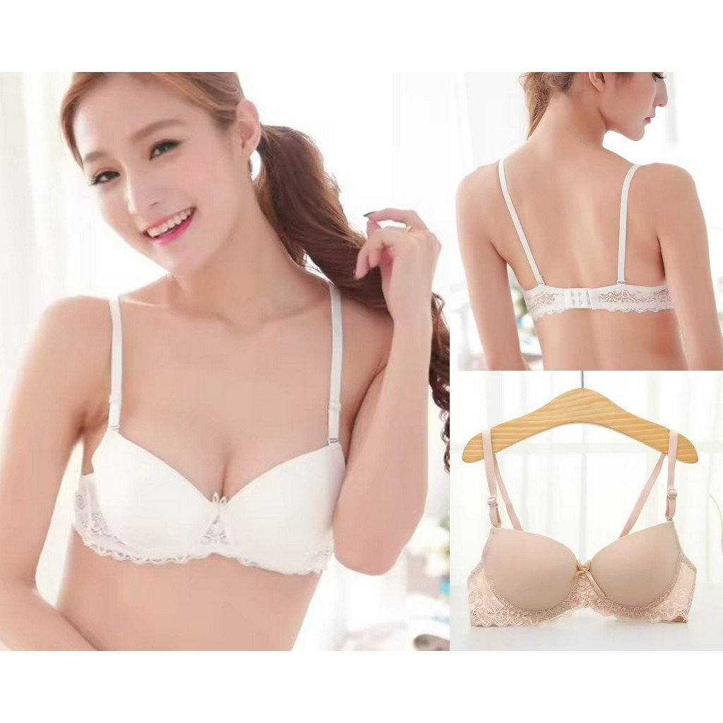 Underwire Bra ผู้หญิง 3/4 Cup ขนาด 32B 34B 36B โฟมขนาดกลาง FELANCY ชุดชั้นในลูกไม้ผสมธรรมดา / Underw