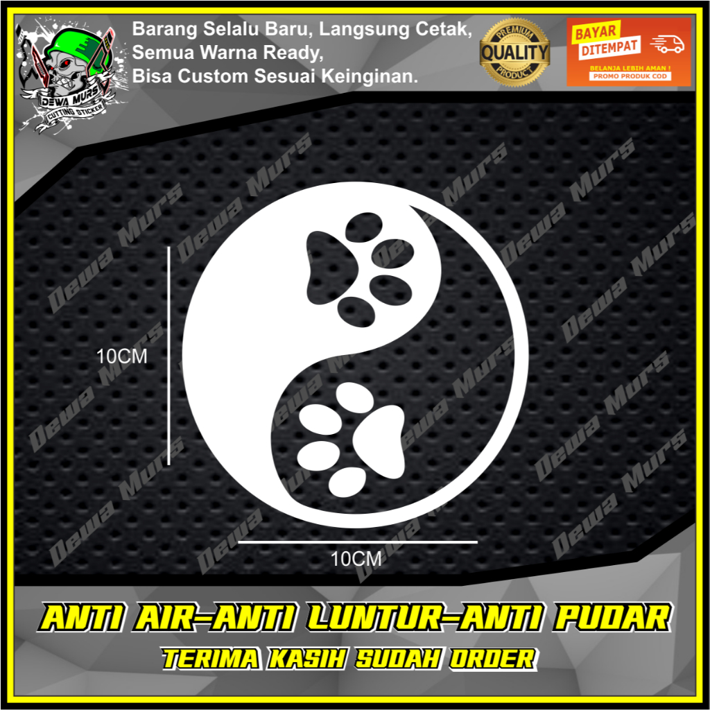 สติ๊กเกอร์ตัด YIN YANG CAT FEET สติ๊กเกอร์เหมาะสําหรับรถจักรยานยนต์ รถยนต์ และอื่นๆ