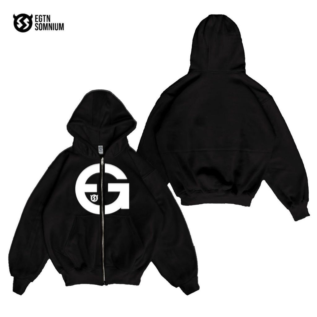 HODIE ZIPPER BOXY MEN BLACK//BOXY DITRO MOTIP G SIMPLE, COOL, AESTHETIC