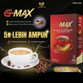 G-MAX Kopi penambah stamina pria Extra Ginseng dan gula aren - Box Isi 10 Sachet @30gr