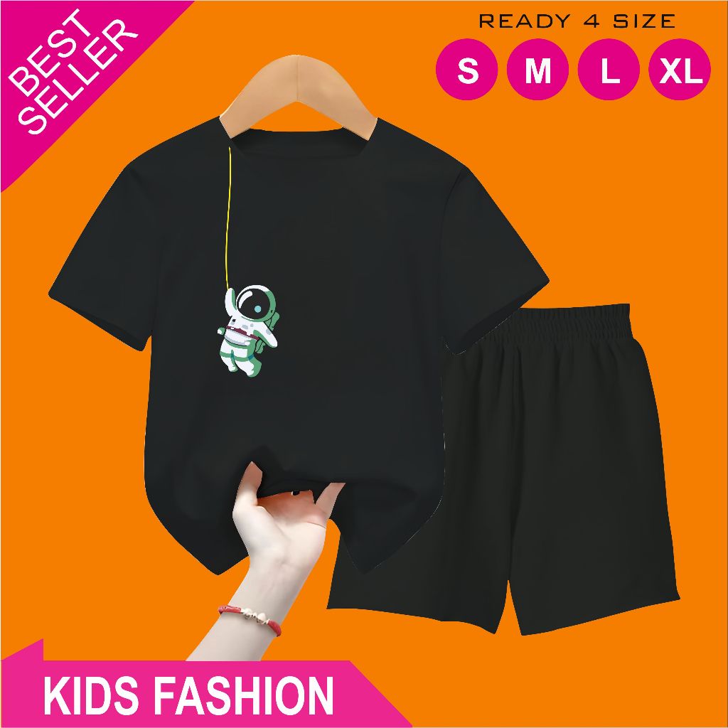 กางเกงขาสั้นเด็ก Set 5-15 Years Old Astronaut Motif K55
