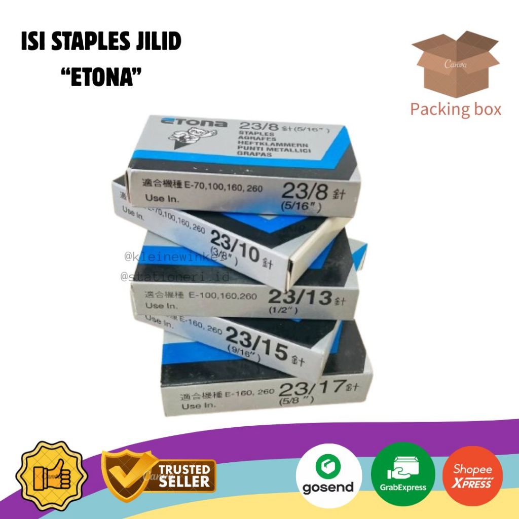 [ 1 แพ็ค ] ETONA ลวดเย็บกระดาษแบบเข้าเล่มแบบเติม ขนาด 23/8 I 23/10 I 23/13 I 23/15 I 23/17