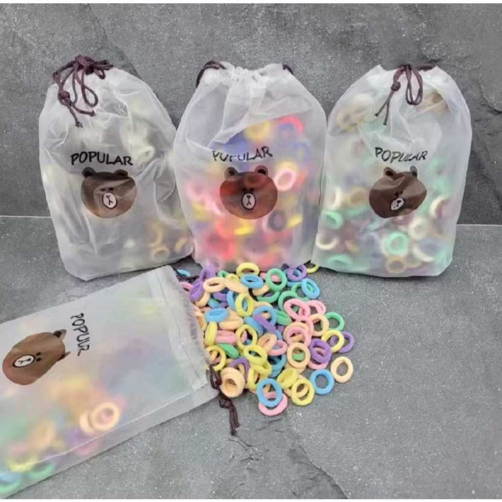 200 PCS Donut Hair Bands กระเป๋า Donut Hair Ties เนื้อหา 200 ชิ้น Yo