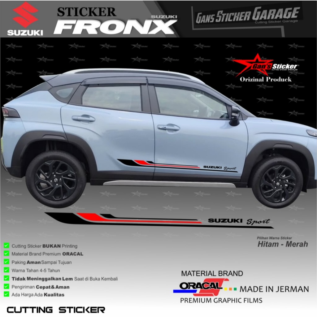 สติ๊กเกอร์ติดรถ Suzuki FRONX ของแต่ง Suzuki FRONX