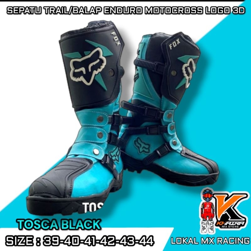 Enduro Tosca Black Motocross/Boots Safety Racing Trail รองเท้า