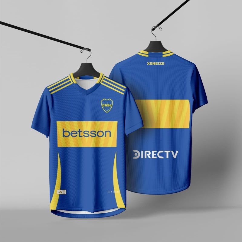 BOCA JUNIORS HOME JERSEY พิมพ์เต็มชื่อฟรีและหมายเลขด้านหลัง