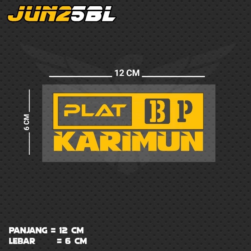 BP KARIMUN / JUN25 KR PLATE WRITING CUTTING STICKER
