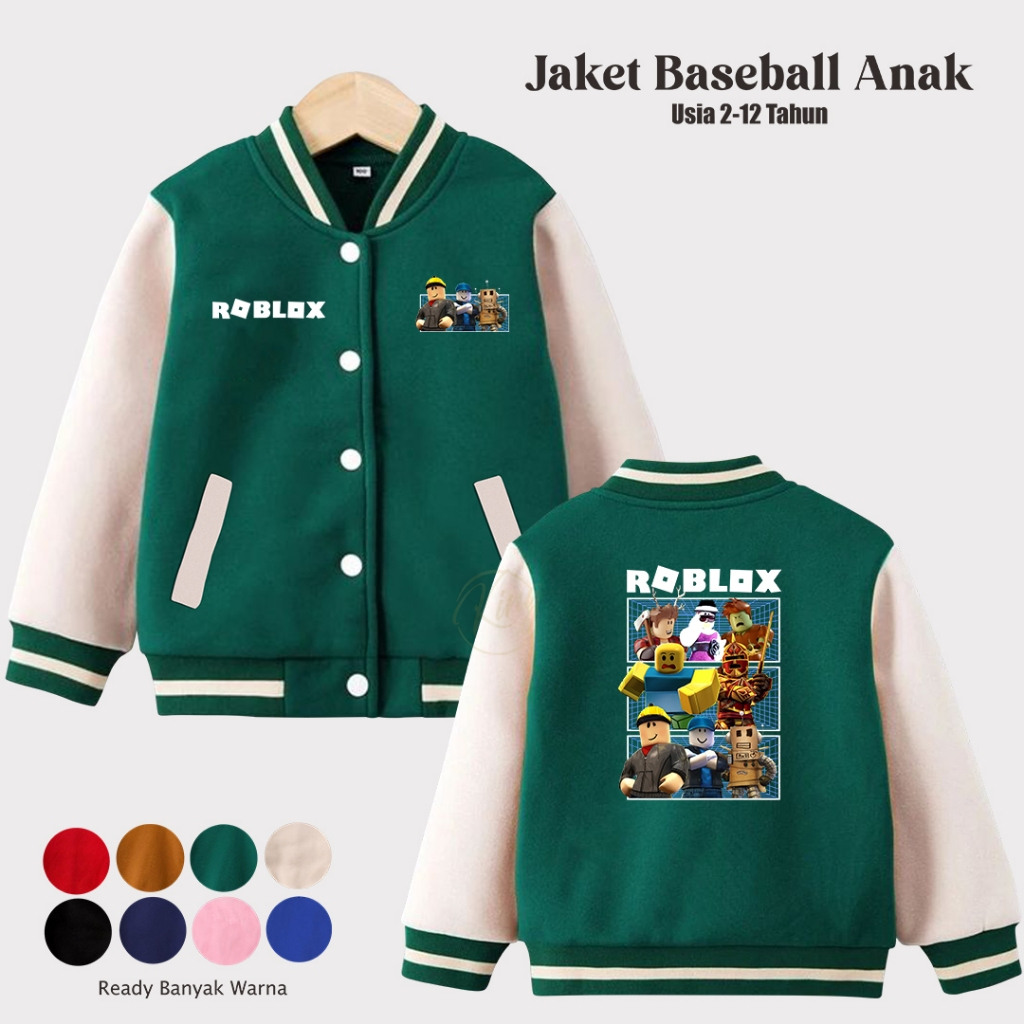 KING Roblox Kids Varsity Baseball Jacket สําหรับเด็กชายและเด็กหญิงพร้อมภาพสไปเดอร์แมน อายุ 2-16 ปี Roblok ล่าสุด