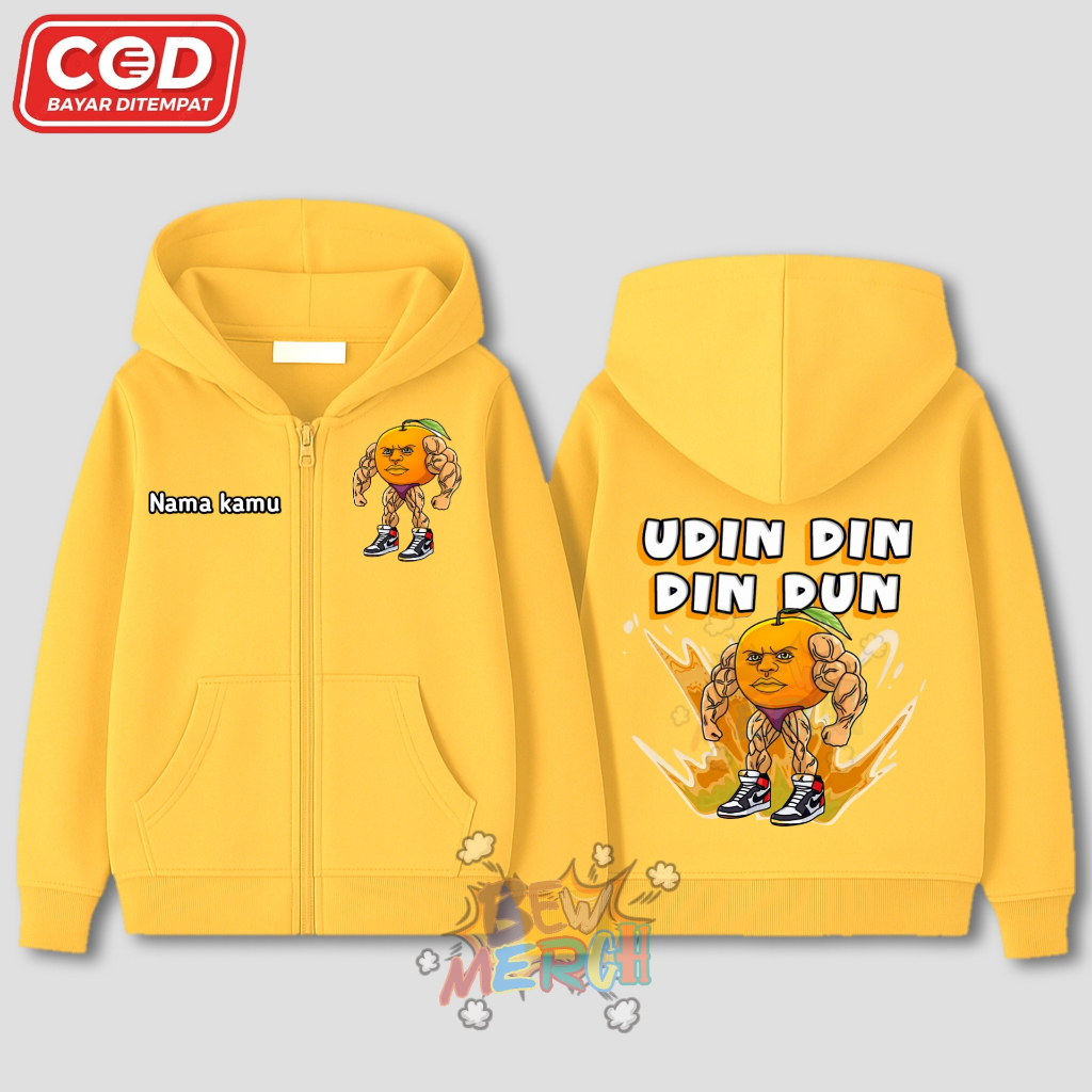 ANOMALY UDIN DIN DIN DUN เสื้อแจ็คเก็ตมีฮู้ดมีซิปสําหรับเด็ก / เสื้อแจ็คเก็ตซิปเด็ก UDIN DIN DUN ชื่