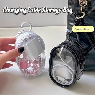 BAG-001 Kotak Penyimpanan Data Kabel Charger Pouch Keychain Mini Bag Untuk Simpan Headset Kosmetik Bonekamini dan tas gantungan tranparan bag skincare peralatan cewek Lain-Lain