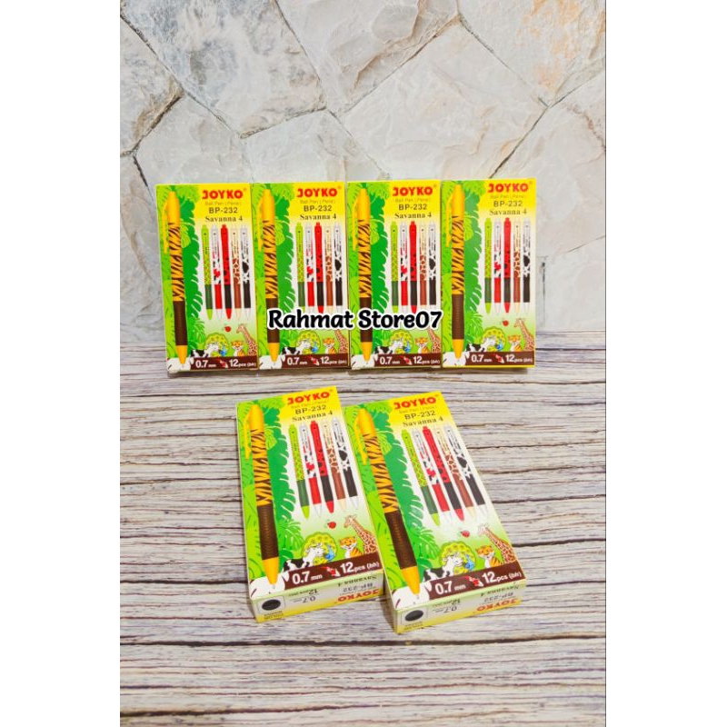 (1 แพ็ค) Ball Pen (ปากกา)/ Joyko Savana 4 BP-232 0.7 มม. ปากกา