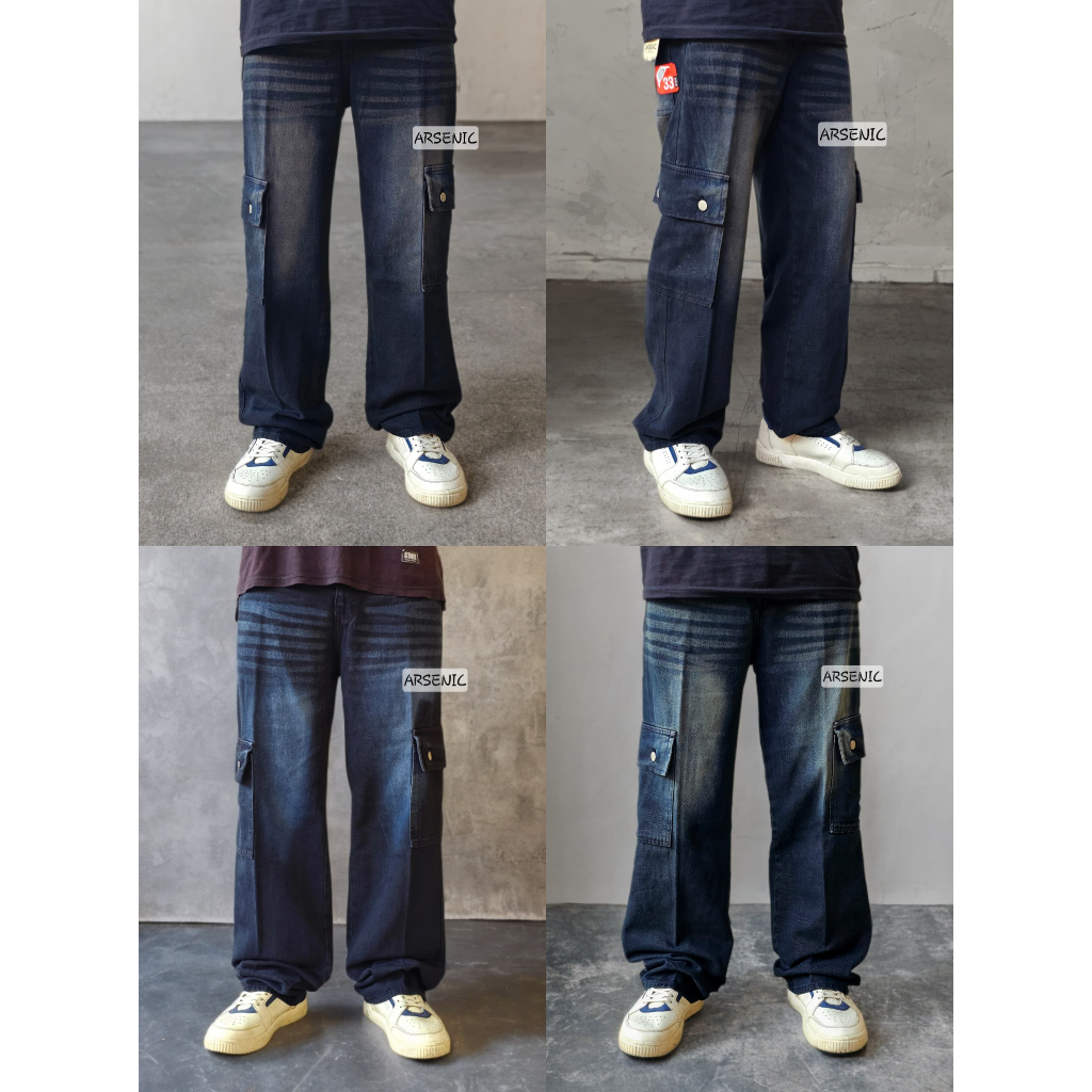 ARSENIC กางเกงยีนส์ทรงหลวม Oversize Baggy CARGO Men