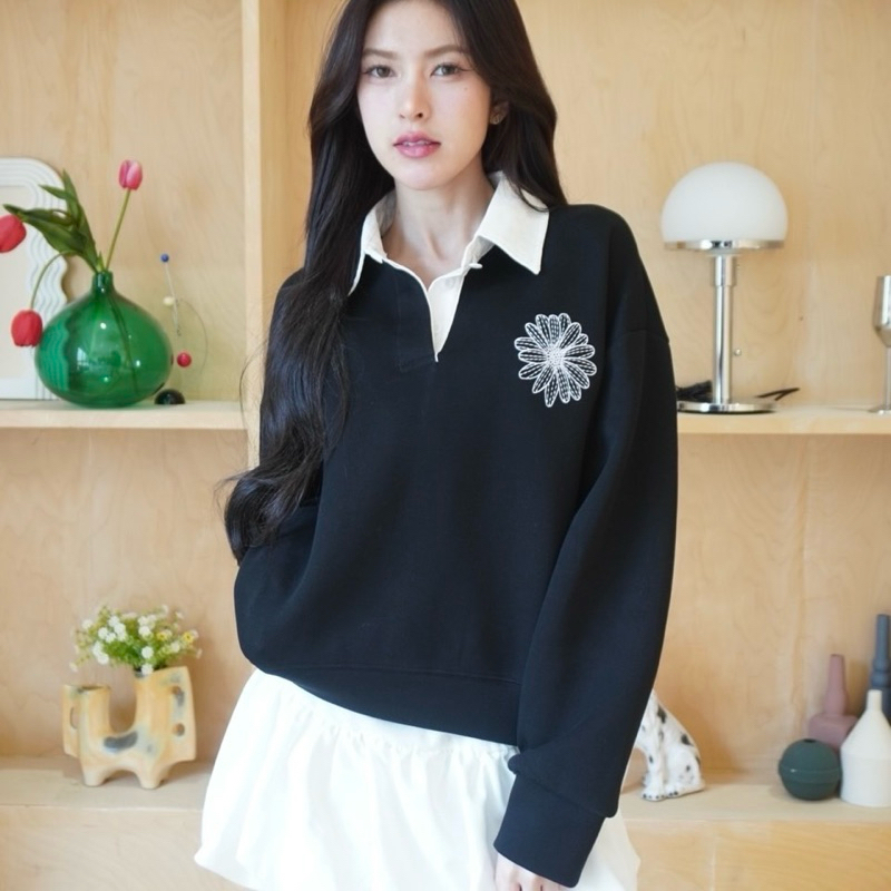 [ READY ] เสื้อสเวตเตอร์คอปก JRY M*RDI JRY13 | เสื้อคอปกสเวตเตอร์ผู้หญิงหนาเท่