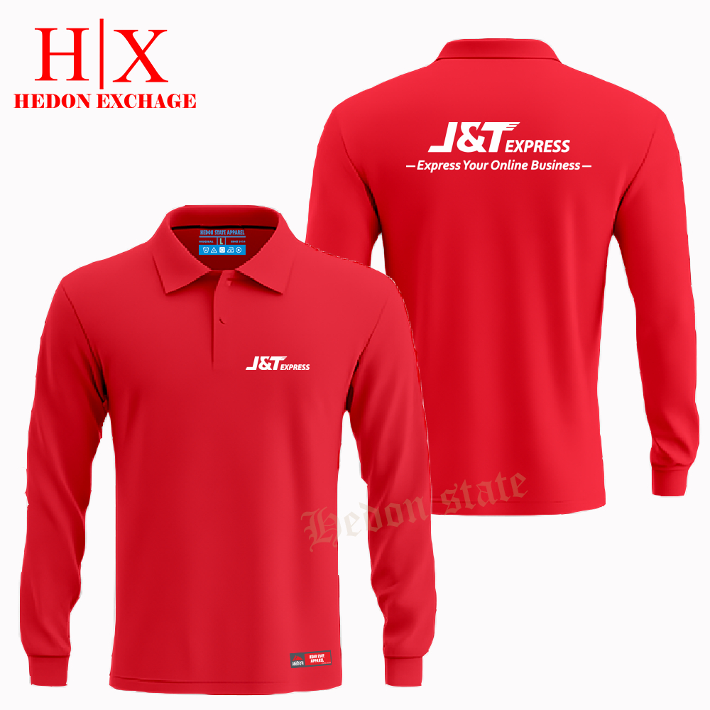 HEDON STATE เสื้อโปโลยาว JNT-Exprees เสื้อยืดคอปกชุดผู้ชายและผู้หญิง