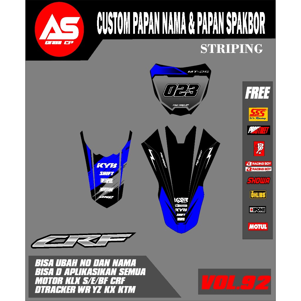 YZ ใหม่ 85 DECAL สติกเกอร์ START หมายเลขแผ่น + ด้านหน้ารถจักรยานยนต์ YZ 85 CRF KLX 150 KLX BF KLX GO