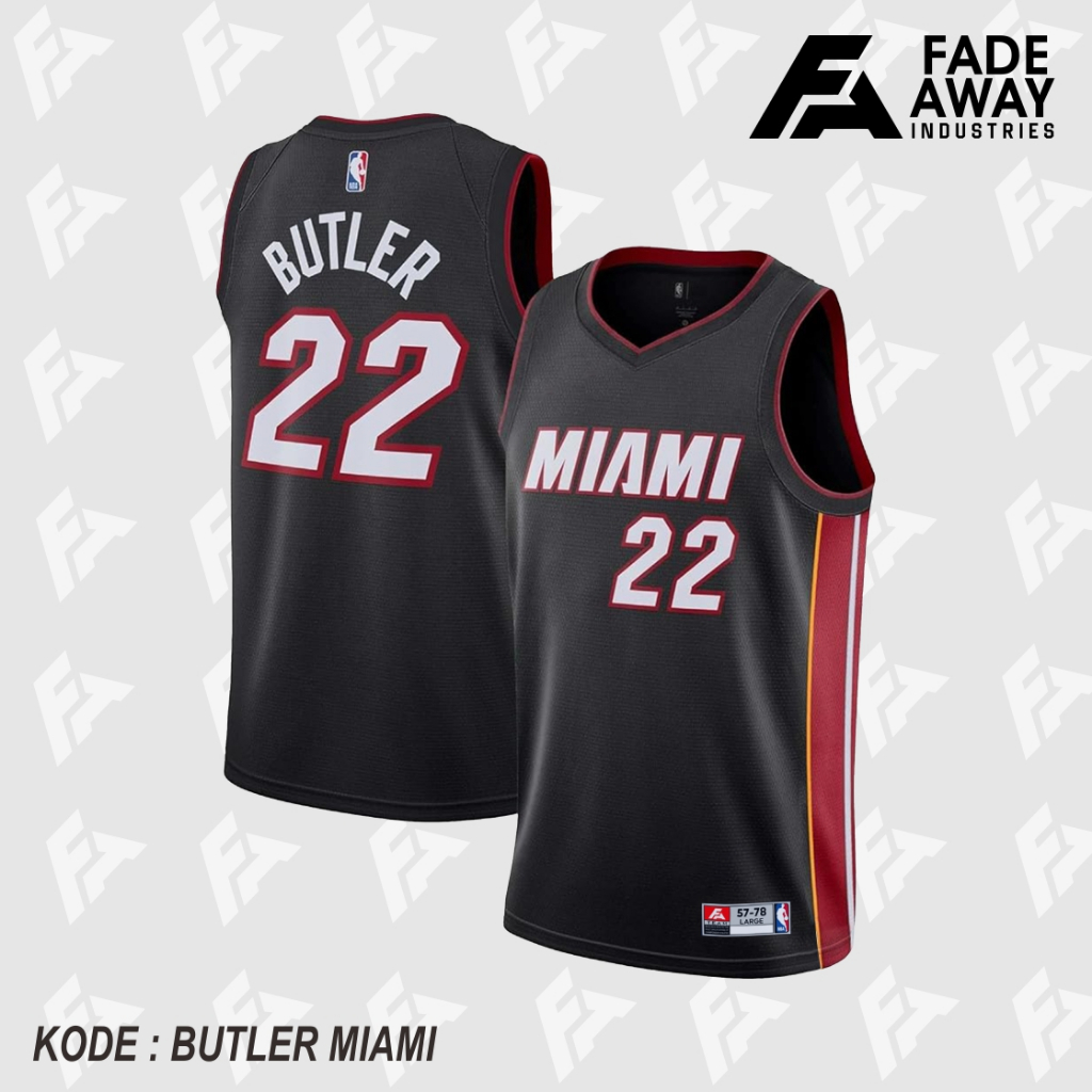 BUTLER 22 MIAMI BLACK BASKETBALL JERSEY