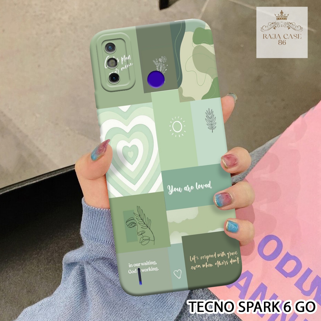 Softcase Tecno Spark 6 Go - Rajacase - Case Tecno Spark 6 Go - Motif Case Aesthetic - Case Tecno Spa