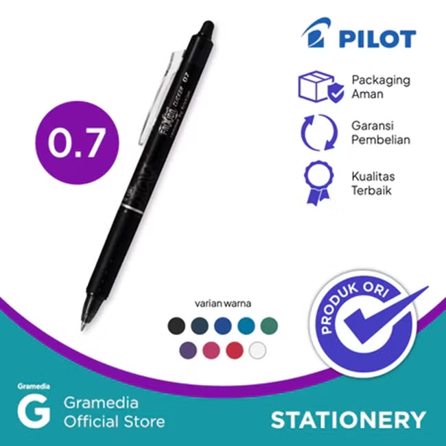 Gramedia Tunjungan: Pilot: Frixion Clicker 0.7 ปากกาสีดํา