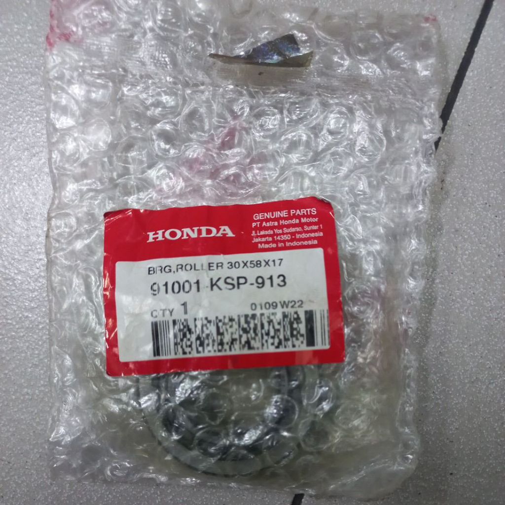 91001KSP913 – แบริ่งลูกกลิ้ง 30X58X17, RIGHT CRANK AXLE BEARING 30X58X17 CB VERZA, CRF, MEGA PRO, VE