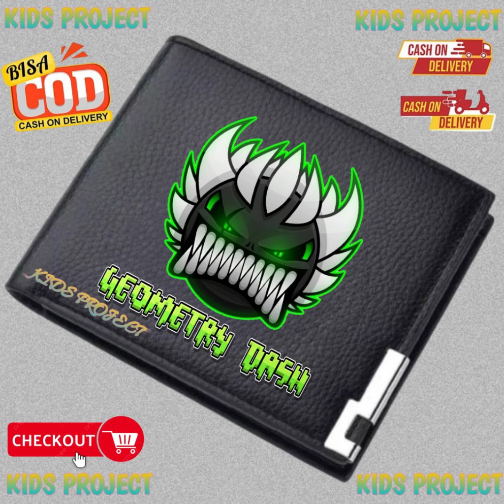 กระเป๋าสตางค์เด็กที่กําหนดเองเกมเรขาคณิต Dash X Emerald Demon