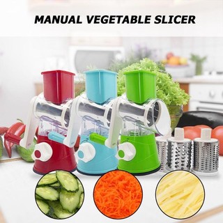 Alat Pemarut/pengiris Sayur/buah Putar Tangan 3 In 1 Bahan Plastik+stainless Steel alat pengiris sayur buah putar| penggiling bumbu